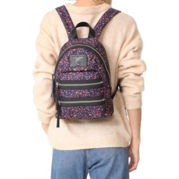 Mixed Berries Print Blue Nylon Backpack - Picture 1 of 11
